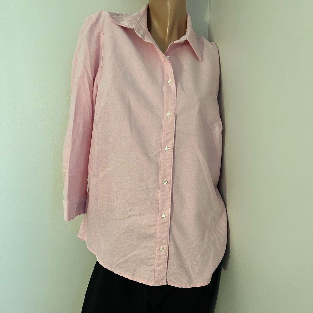 Lands' End Pink Button-Down Blouse